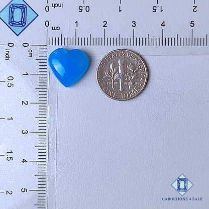 Natural Blue Chalcedony Gemstone Heart Carvings 13*14*6mm from Turkey  available for sale