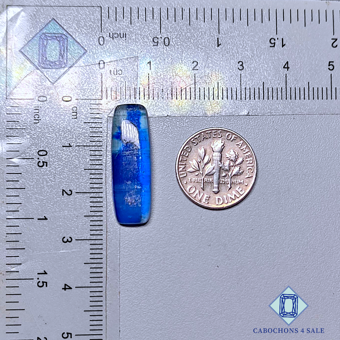 Blue Flashy Kyanite Rectangle Cabochons 25*8*4mm