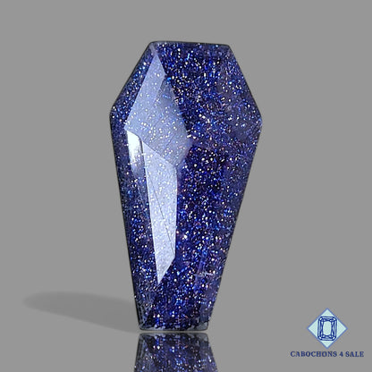 Blue Gold Stone Crystal Quartz Doublet