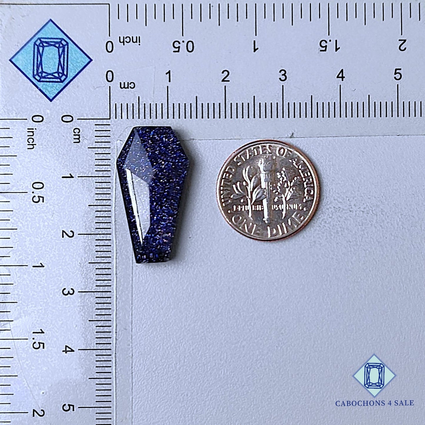 Blue Gold Stone + Crystal Quartz Doublet Gemstone  Fancy Doublets 23*12*5mm available for sale