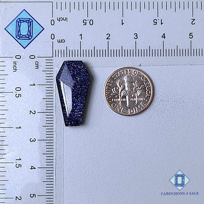 Blue Gold Stone + Crystal Quartz Doublet Gemstone  Fancy Doublets 23*12*5mm available for sale