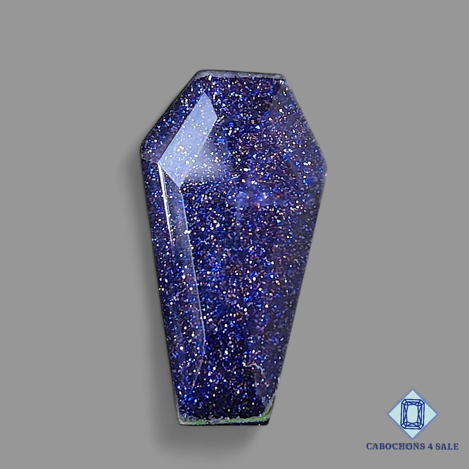 Blue Gold Stone Crystal Quartz Doublet