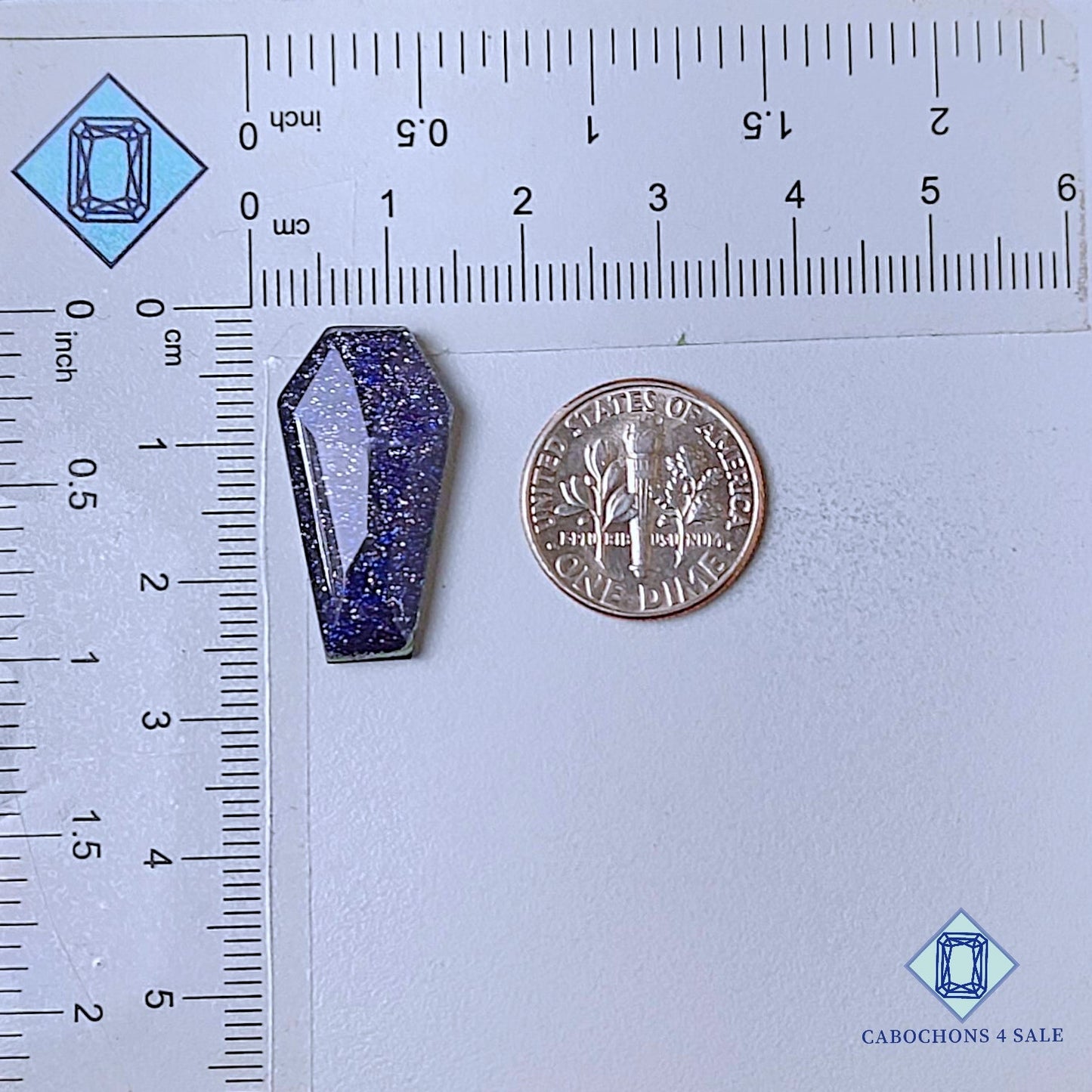 Blue Gold Stone + Crystal Quartz Doublet Gemstone  Fancy Doublets 24*13*4mm available for sale