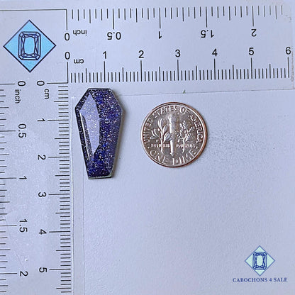 Blue Gold Stone + Crystal Quartz Doublet Gemstone  Fancy Doublets 24*13*4mm available for sale