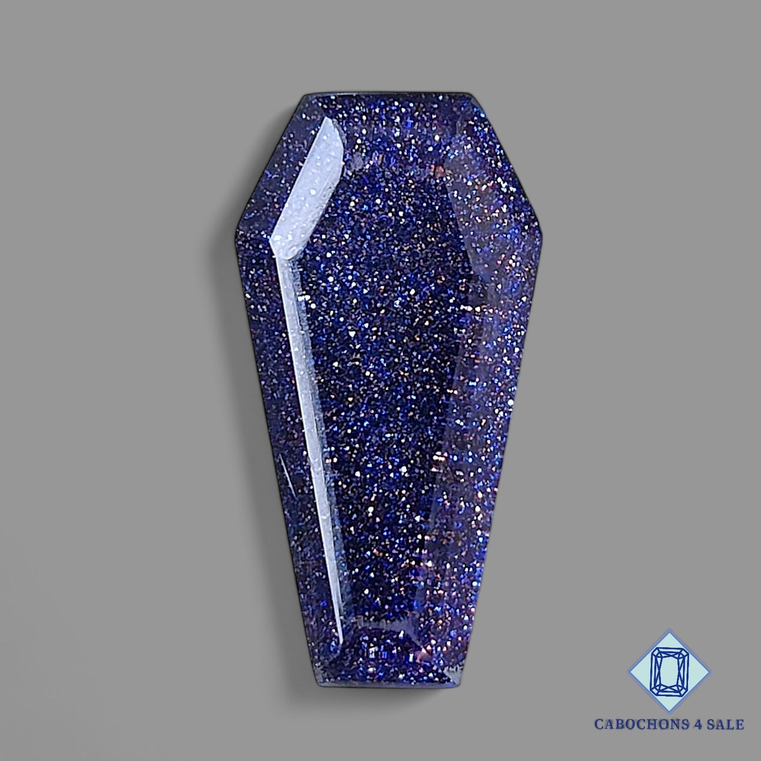 Blue Gold Stone Crystal Quartz Doublet