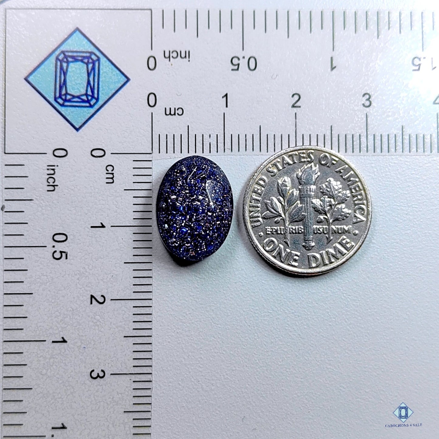 Piedra de oro azul + dobletes de cuarzo cristal Dobletes ovalados