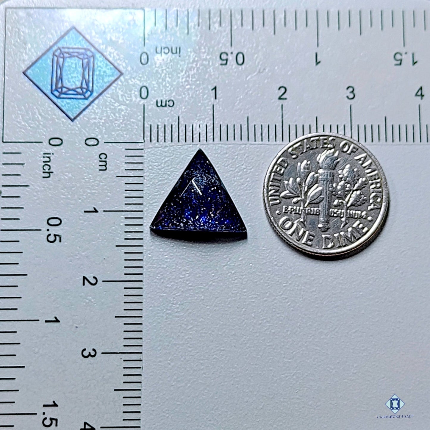 Piedra de oro azul + cuarzo cristal Dobletes Triángulos Dobletes