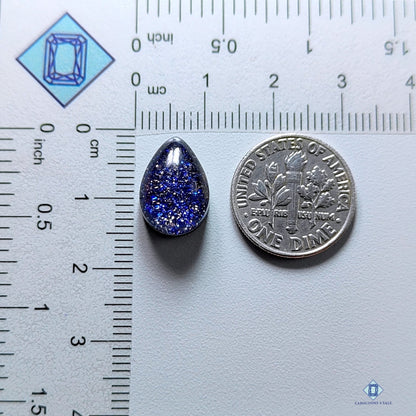 Blue Gold Stone +  Crystal Quartz Doublets Pear Doublets