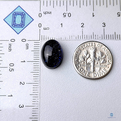 Blue Goldstone + Crystal Quartz Doublets Oval Doublets