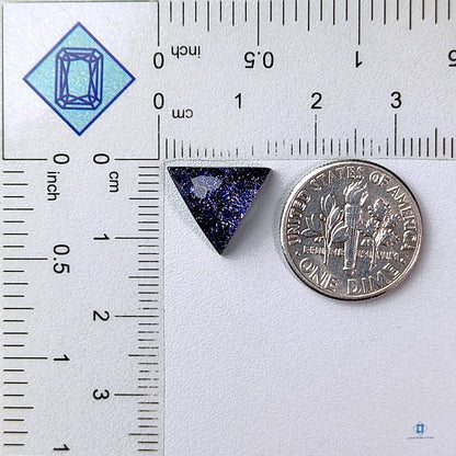 Blue Goldstone + Crystal Quartz Doublets Triangle Honeycomb Cut