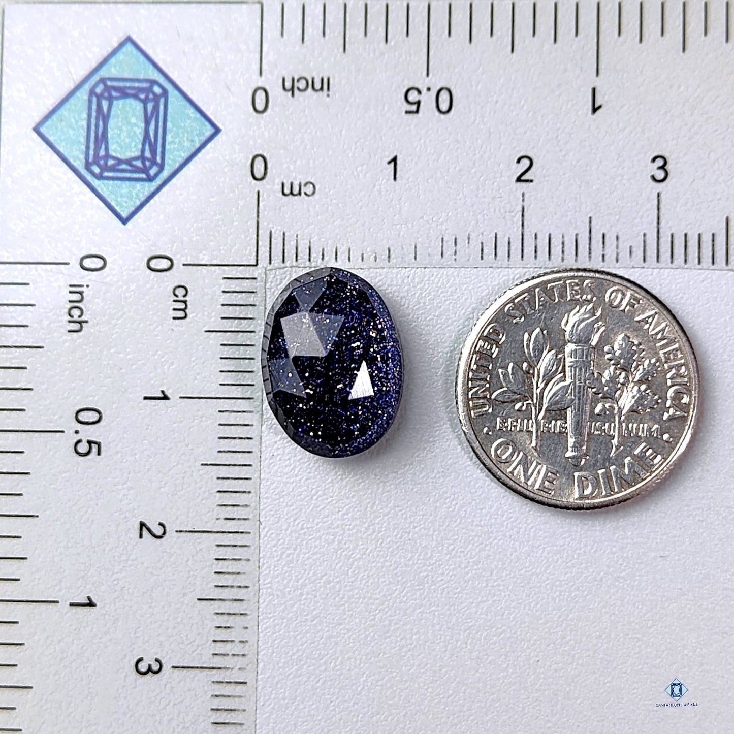 Blue Goldstone + Crystal Quartz Doublets Oval Rose Cut