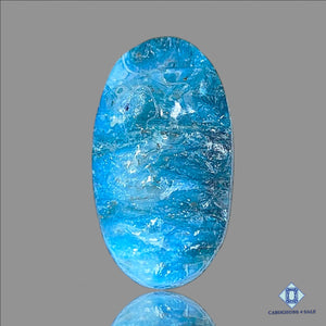 Natural Blue Ice Glacierite Gemstone Oval Druzy 30*17*5mm from Indonesia available for sale