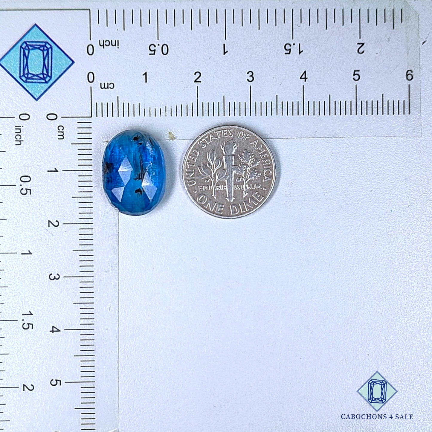 Natural Blue Kyanite Gemstone  Oval Rose Cut 16*12*6mm from Brazil available for sale