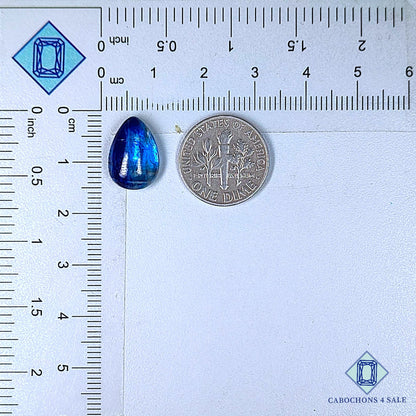 Natural Blue Kyanite Gemstone  Pear Cabochons 14*10*5mm from Brazil available for sale