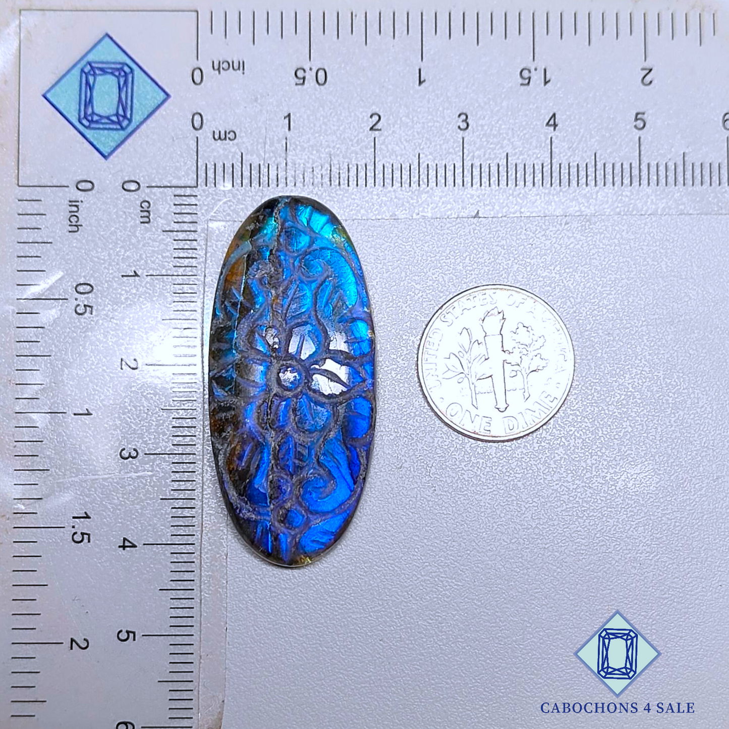 Blue Labradorite Oval Carvings