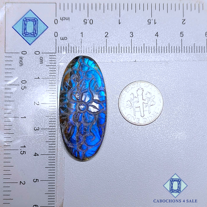 Blue Labradorite Oval Carvings