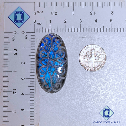 Blue Labradorite Oval Carvings