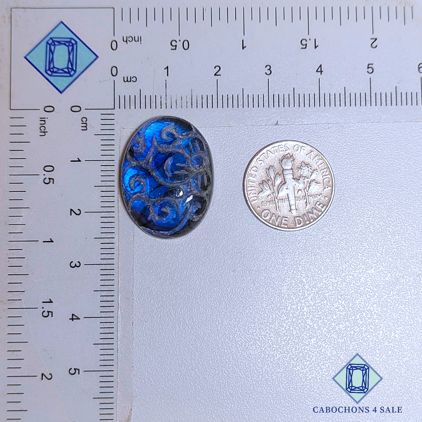 Blue Labradorite Oval Carvings