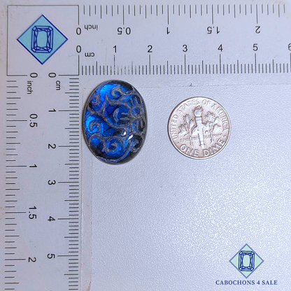 Blue Labradorite Oval Carvings