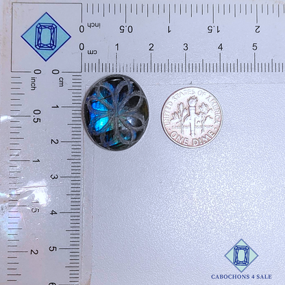 Blue Labradorite Oval Carvings