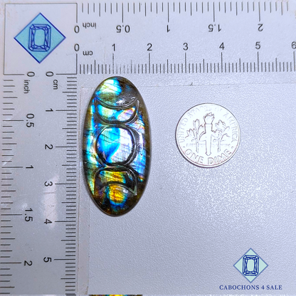 Blue Labradorite Oval Carvings