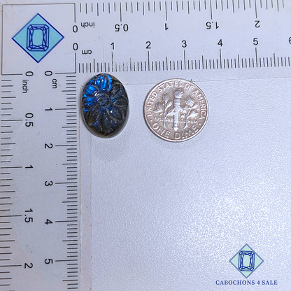 Blue Labradorite Oval Carvings