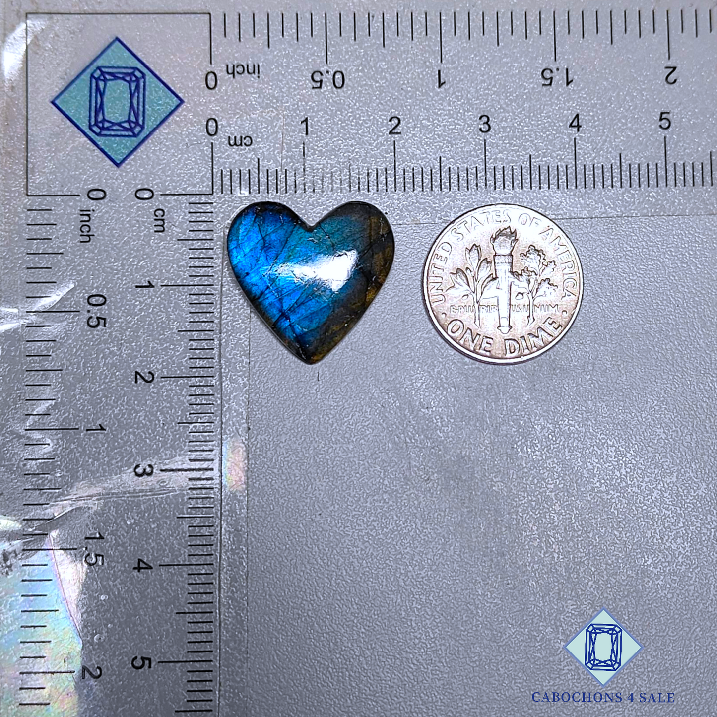Blue Labradorite Heart Carvings