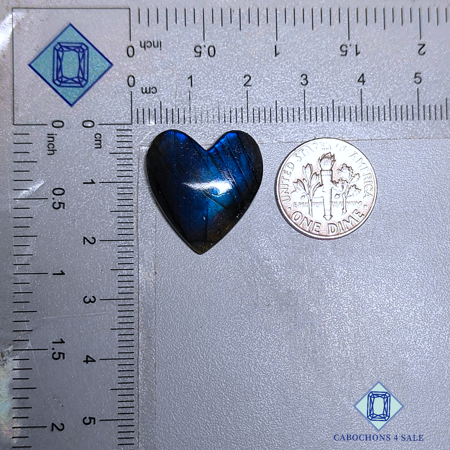 Blue Labradorite Heart Carvings