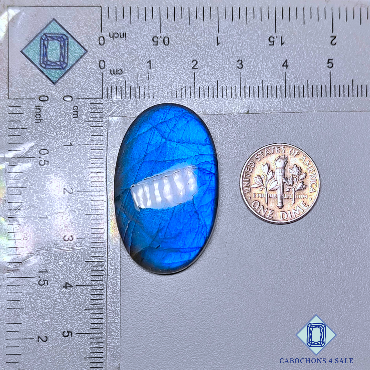 Cabujones ovalados de labradorita azul