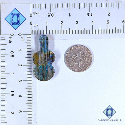 Natural Blue Labradorite Gemstone Fancy Carvings 30*14*5mm from Madagascar  available for sale