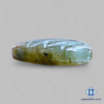 Labradorita azul natural tallada en forma de pera, 24 x 17 x 6 mm, de Madagascar, disponible para la venta.