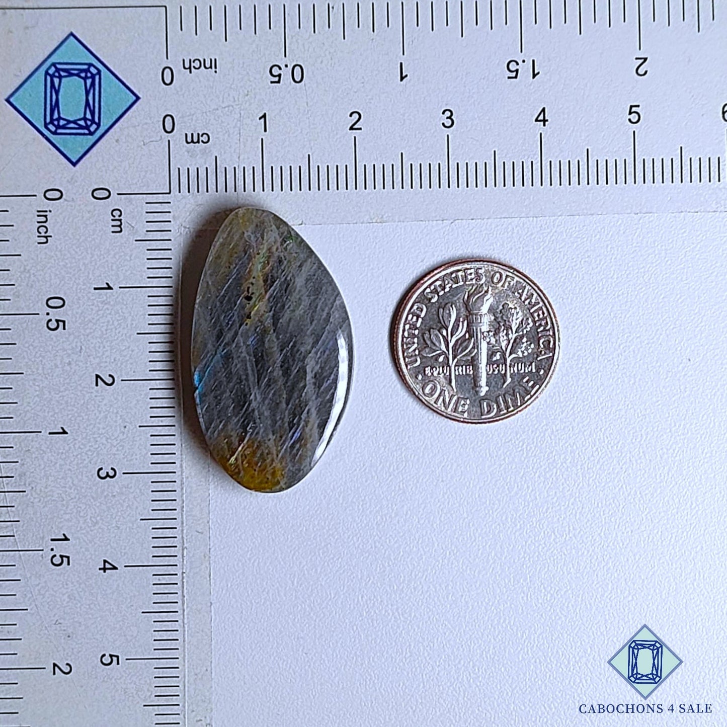 Natural Blue Labradorite Gemstone  Fancy Cabochons 30*17*5mm from Madagascar available for sale