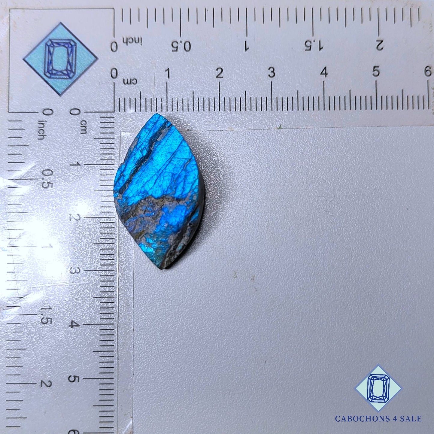 Natural Blue Labradorite Gemstone  Marquise Druzy 29*16*10mm from Madagascar available for sale