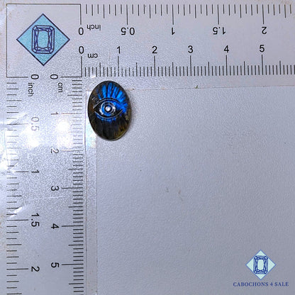 Natural Blue Labradorite Gemstone  Oval Carvings 16*12*5mm from Madagascar available for sale