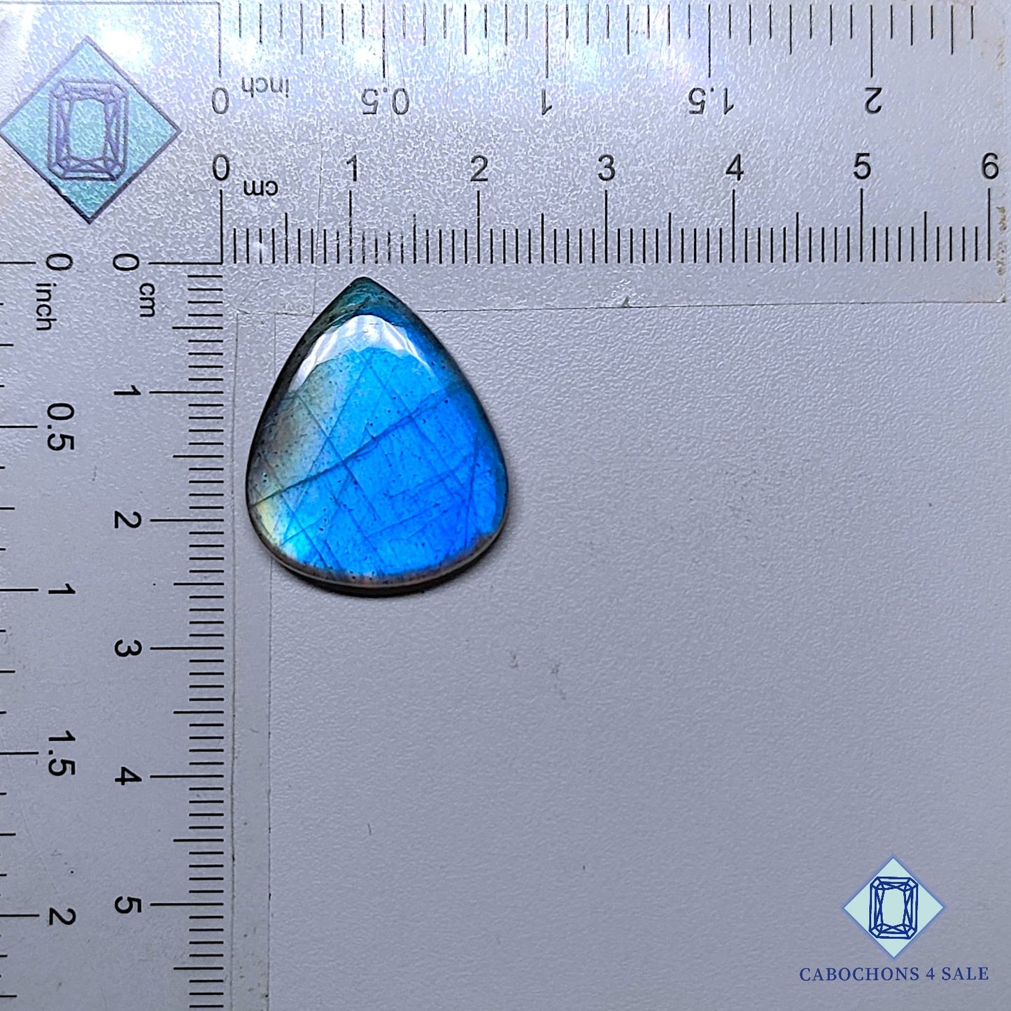 Natural Blue Labradorite Gemstone  Pear Cabochons 24*20*4mm from Madagascar available for sale