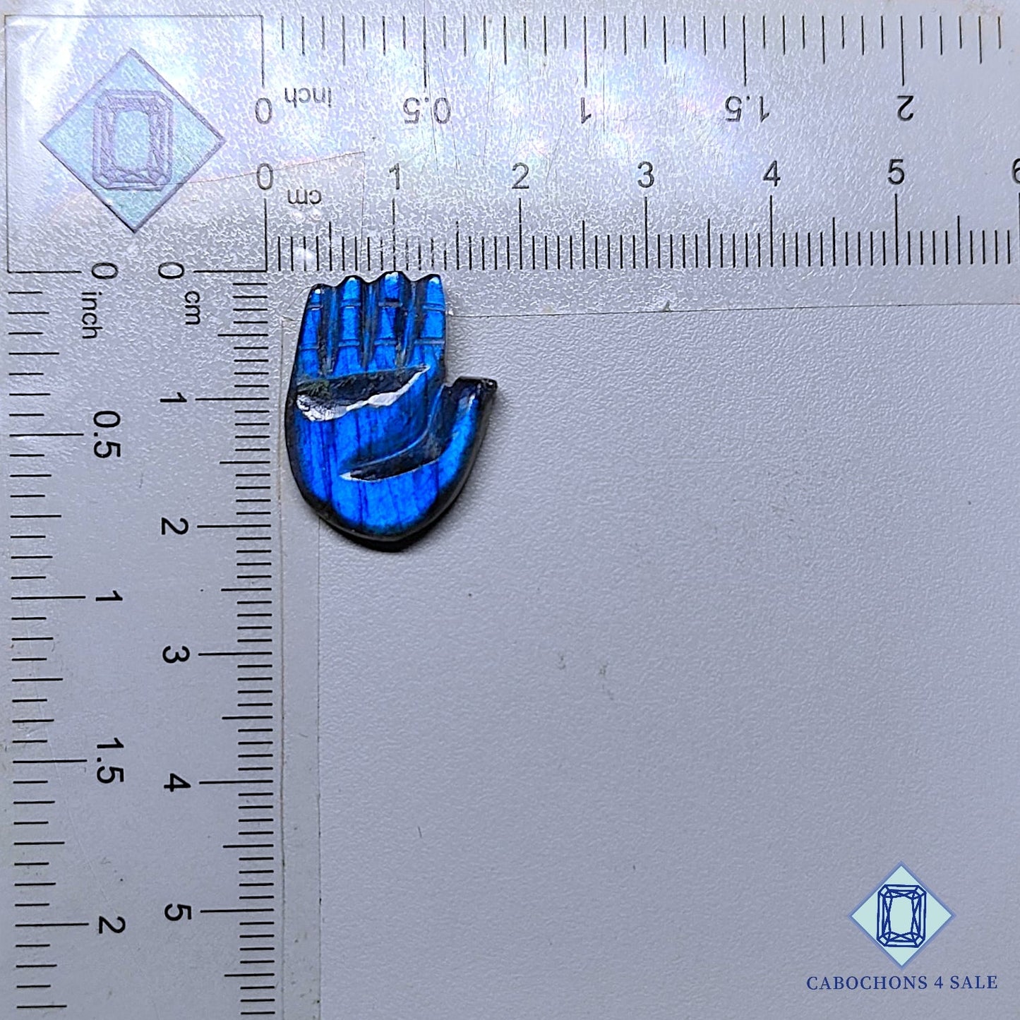 Natural Blue Labradorite Gemstone  Halloween Carvings 20*16*4mm from Madagascar available for sale