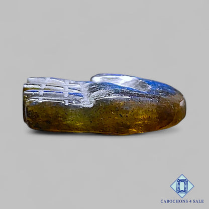 Natural Blue Labradorite Gemstone  Halloween Carvings 20*16*4mm from Madagascar available for sale