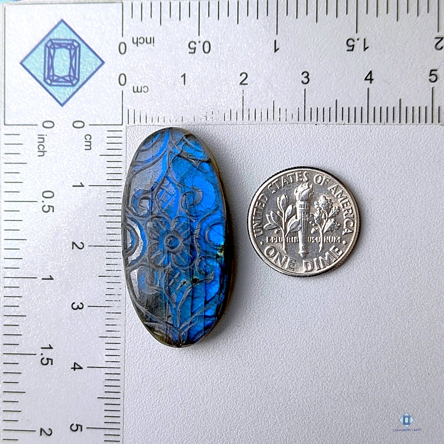 Blue Labradorite Oval Carvings