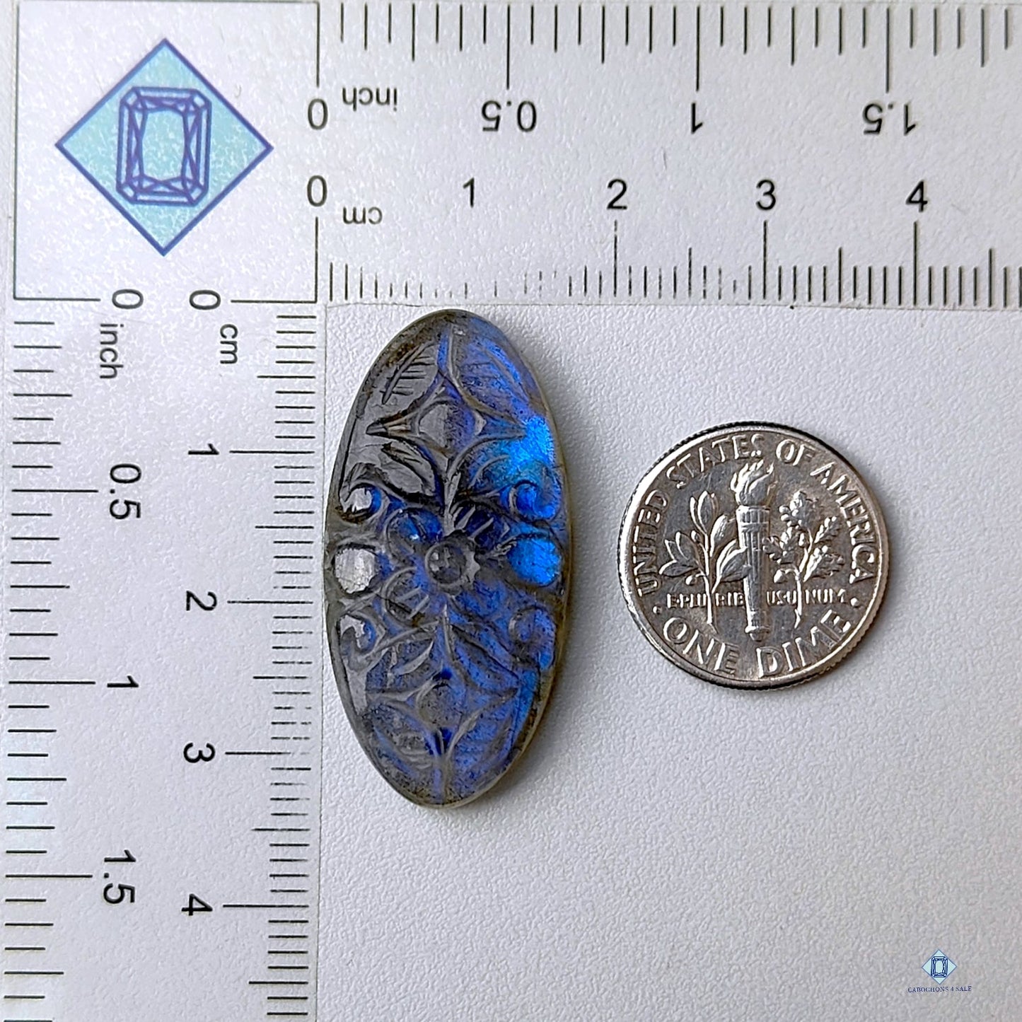 Blue Labradorite Oval Carvings