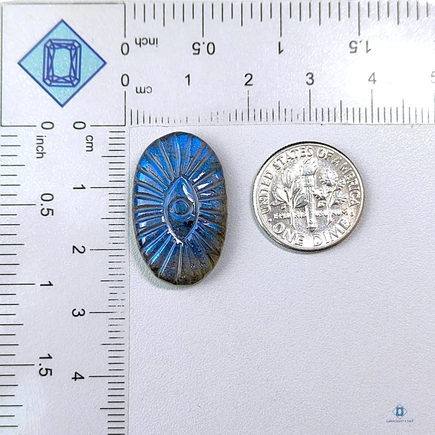 Blue Labradorite Oval Carvings