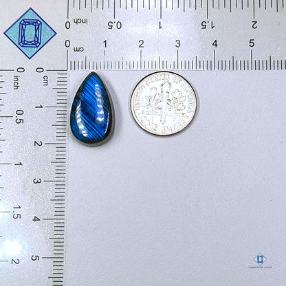 Blue Labradorite Line Pattern Pear Cabochons