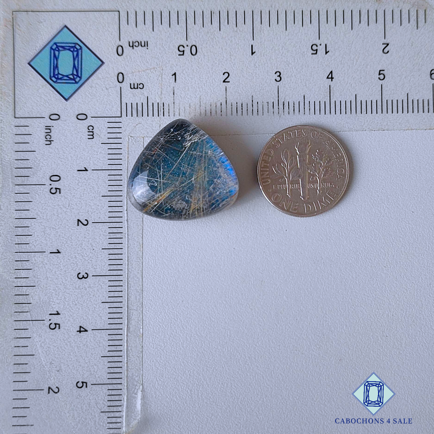 Blue Labradorite + Rutile Quartz Doublets