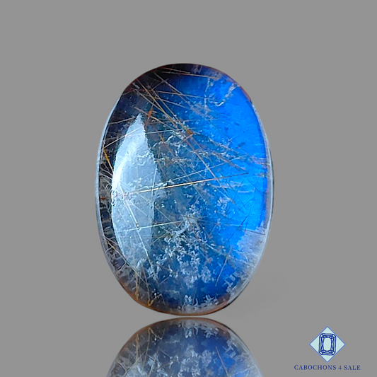 Blue Labradorite + Rutile Quartz Doublets