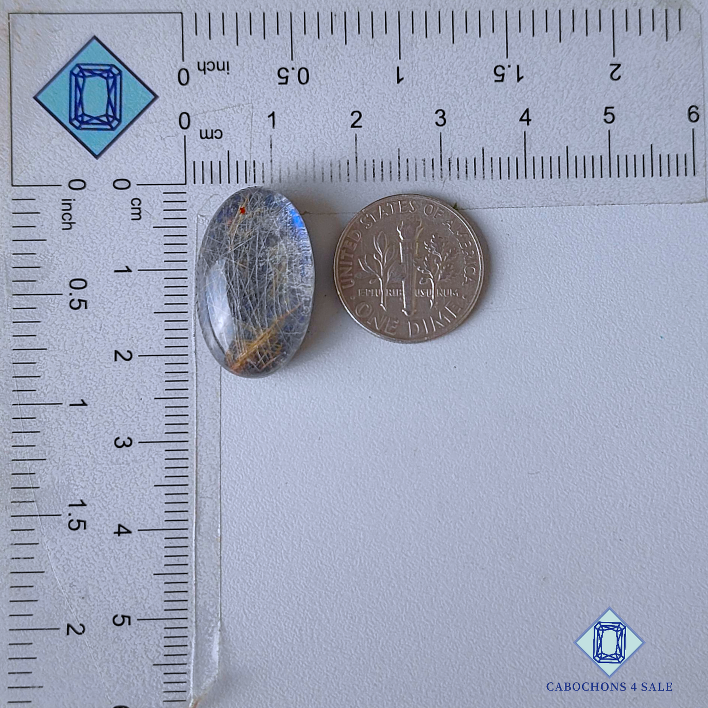 Blue Labradorite + Rutile Quartz Doublets