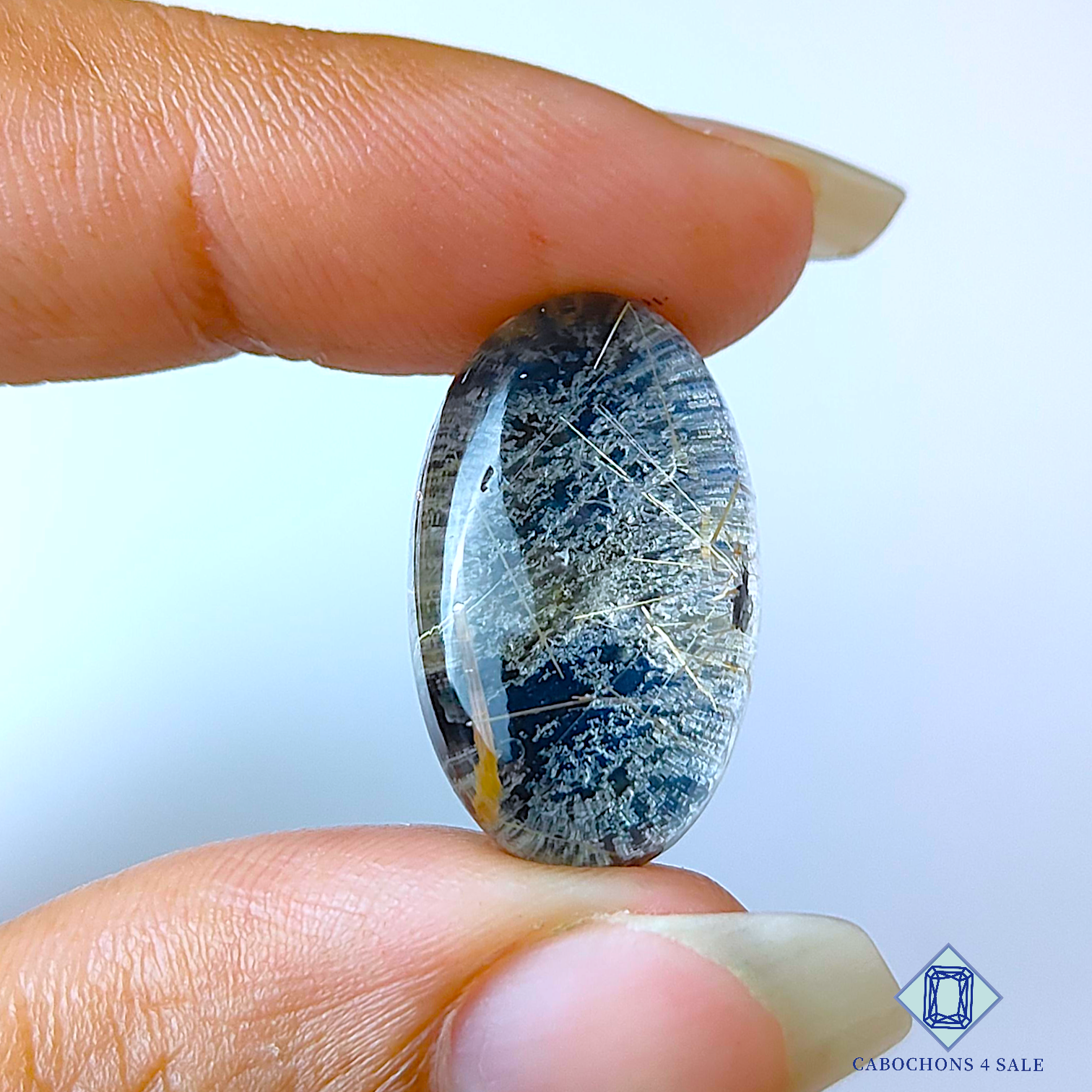 Blue Labradorite + Rutile Quartz Doublets