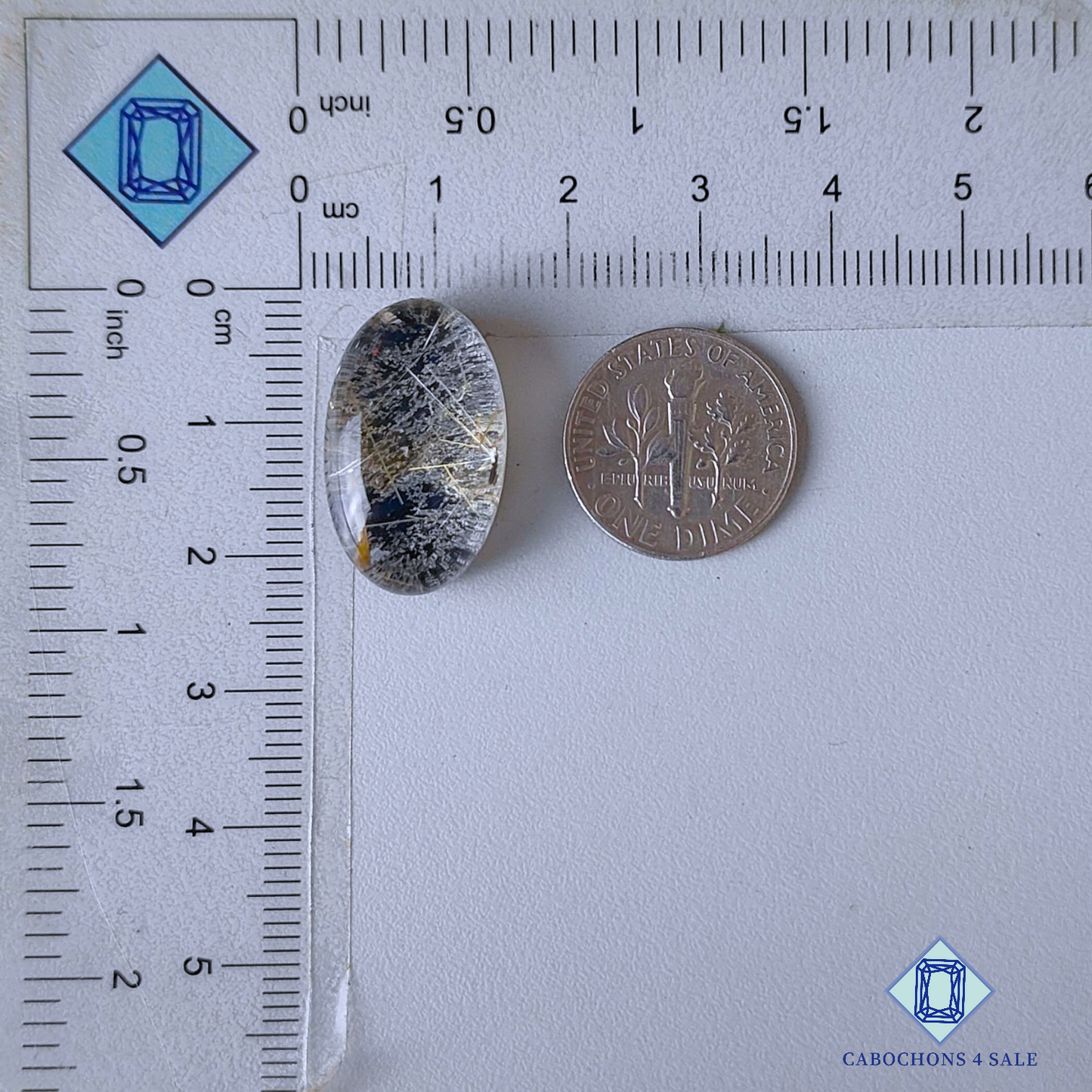 Blue Labradorite + Rutile Quartz Doublets