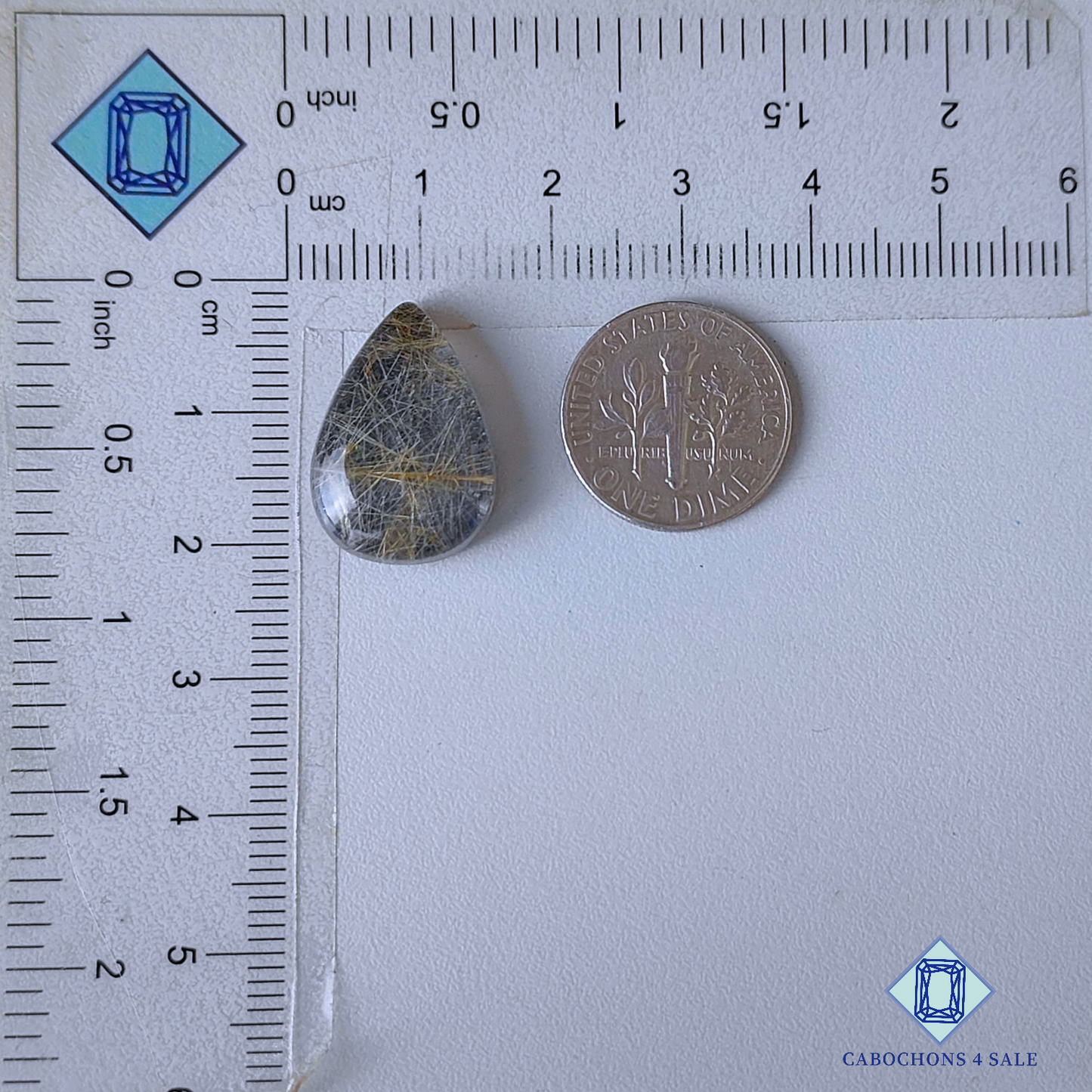 Blue Labradorite + Rutile Quartz Doublets