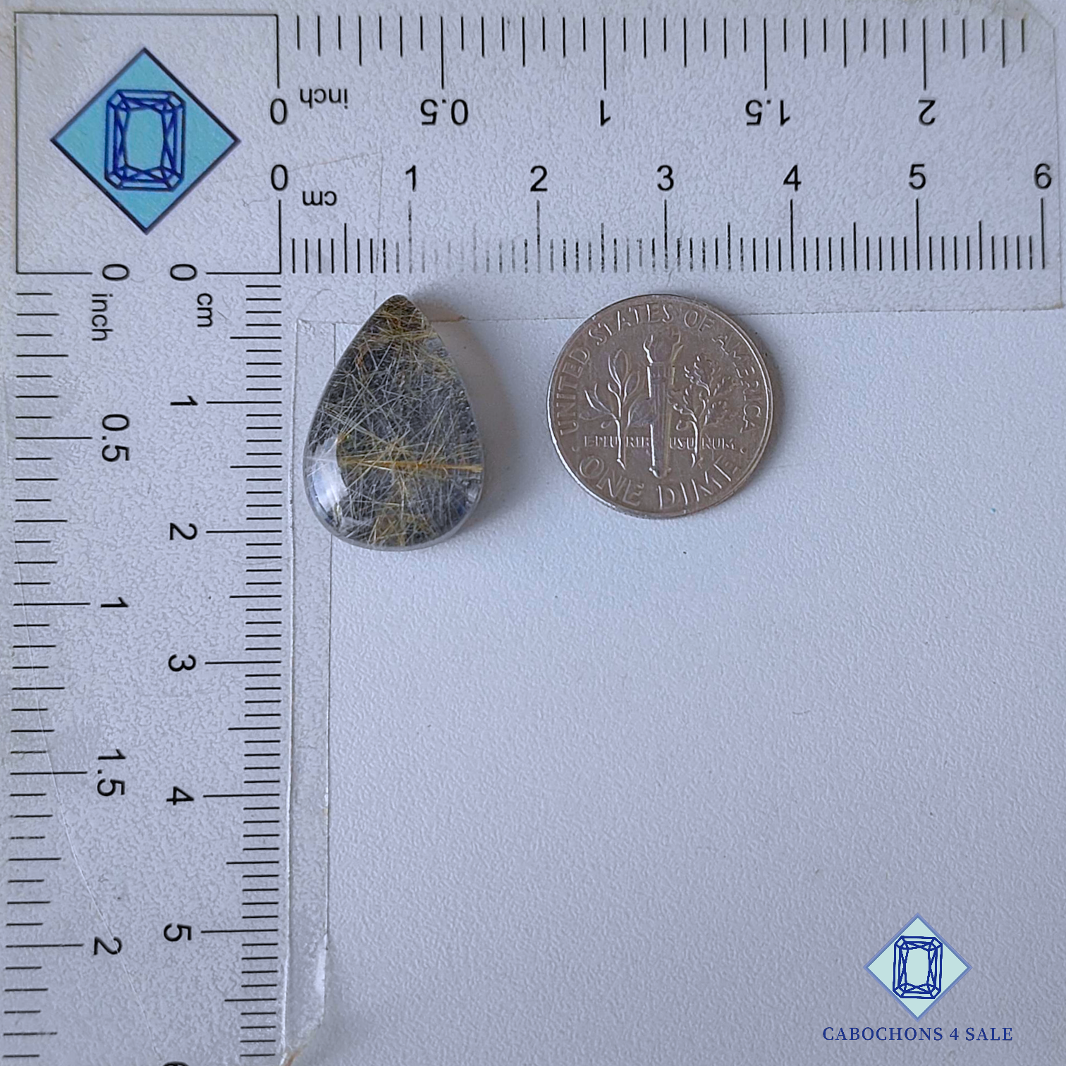 Blue Labradorite + Rutile Quartz Doublets