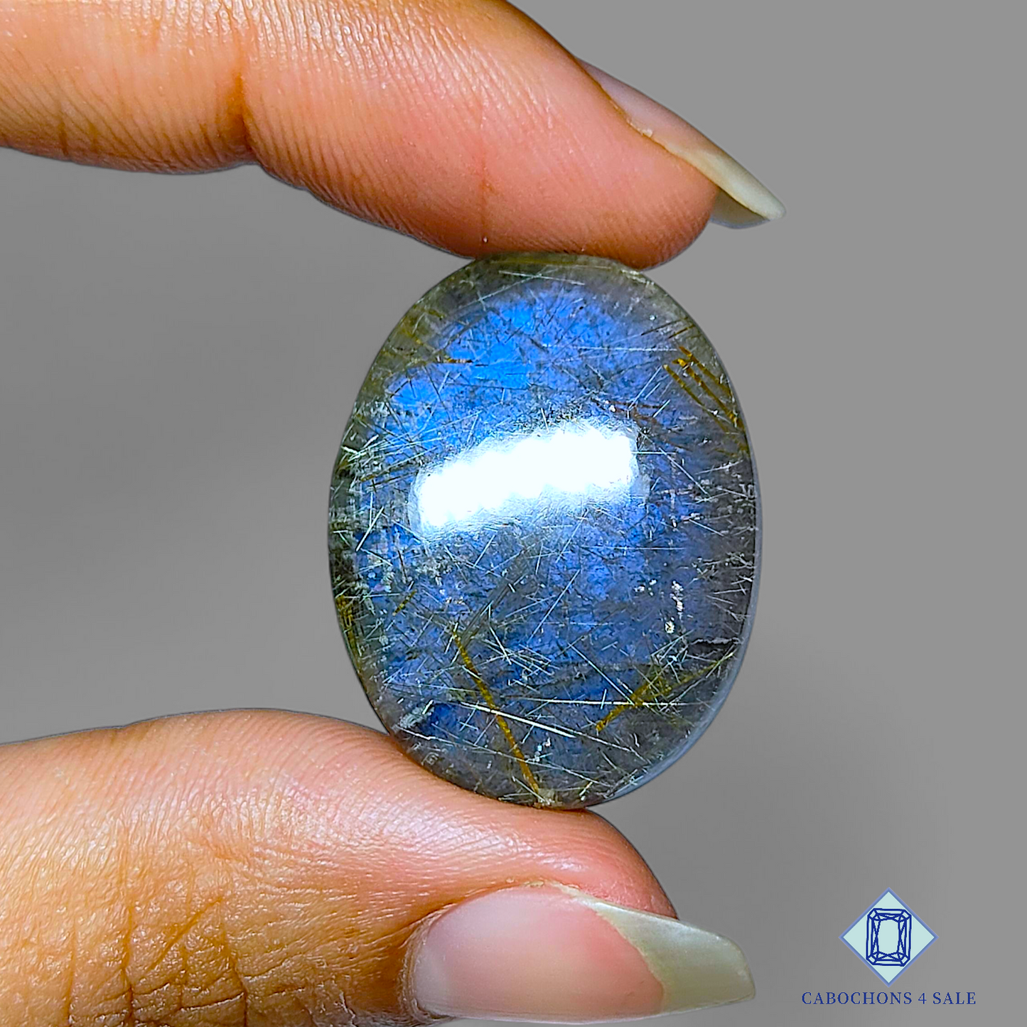 Blue Labradorite + Rutile Quartz Doublets