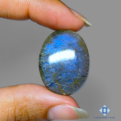Blue Labradorite + Rutile Quartz Doublets